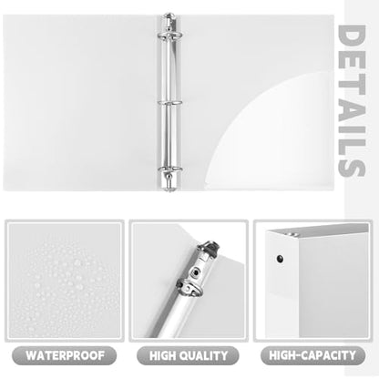 Henoyso 36 Pcs White 1.5 Inch 3 Ring Plastic Binder Bulk, 1 1/2 Inch Soft Flexible Binders Three Round Rings Fit 8.5x11 Papers for School Office Home File Organization Supplies - color: White