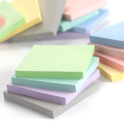Sticky Notes 3x3 Inch, 8 Pads, Light Colors Self-Adhesive, 80 Sheets/Pad | Reusable Notepads for Office, School, and Home - color: 3x3 8 Pads Light Colors