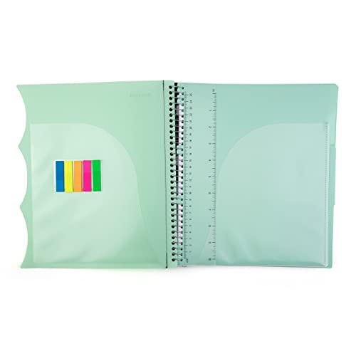 Mintra Office Durable PREMIUM Spiral Notebook (Sage Green, 3 Subject (8.5in x 11in)) - color: Sage Green, size: 3 Subject (8.5in x 11in)