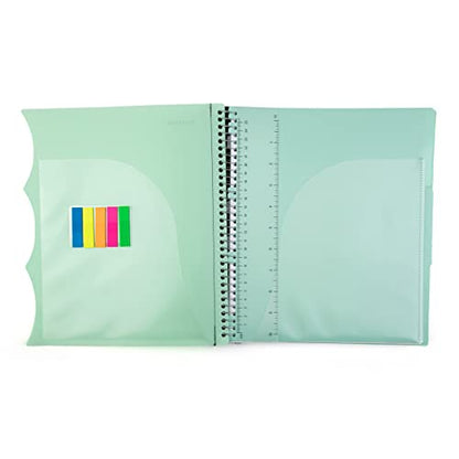 Mintra Office Durable PREMIUM Spiral Notebook (Sage Green, 3 Subject (8.5in x 11in)) - color: Sage Green, size: 3 Subject (8.5in x 11in)
