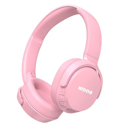 MIDOLA Headphones for Kids Bluetooth 5.4 Wireless 68H Play Time Volume Limit 85/94dB Over-Ear Foldable Headset,with Mic Wired Aux for Toddler Child Boy Girl School Pad Tablet Pink - color: Pink