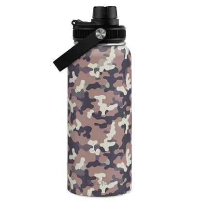 Camouflage Insulated Stainless Steel Water Bottle 32oz, Vacuum Chug Lid Travel Tumbler for Men Friends Dads Grandpa, Birthday Christmas Fathers Day (Desert Camo) - color: Camouflage 4