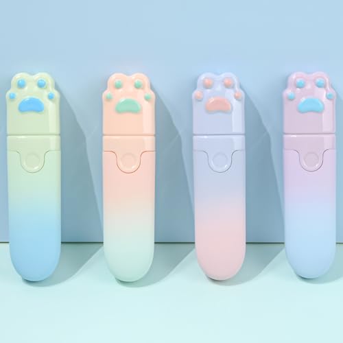 Temiary 4P Cute Cat Paw White Correction Tapes, White Smooth Pull Out Tape