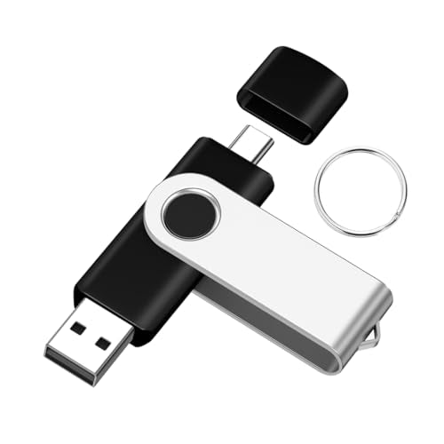 EASTBULL 16GB FAT32 Type-C & USB2.0 Flash Drive 1PCS (Black) | 2-in-1 USB C Flash Drive Bulk Type-C Thumb Drives 16GB Memory Sticks Compatible with Smartphones, Computers, Tablets, Mac - color: 16GB1P(Black)