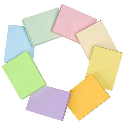 Vanpad Sticky Notes 1.5x2 Inches,48 Pads, Light Colors Self-Stick Pads,75 Sheets/Pad
