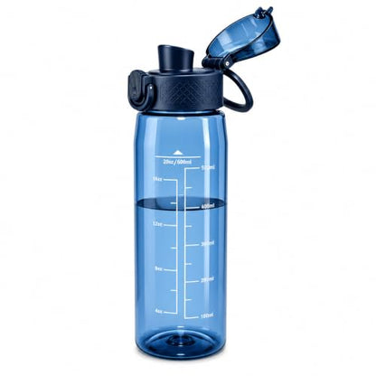 GOPPUS 20oz Kids Water Bottle with Time Marker & Handle, Tritan BPA-Free, Reusable Leakproof Anti-Dust Everyday, Clear Kids Water Bottles For School,Car Travel, Gifts Boys Girls(Navy Blue) - color: Navy Blue