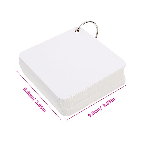 Pre Punched Hole Index Cards with Binder Ring 200pc Blank Flash Cards for Learning - size: 9.8X9.8X0.01CM