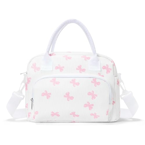 MEXS Insulated Lunch Bag for Women Men Large Reusable Lunch Box Adult Leakproof Portable Cooler Tote Bags for Work Picnic - color: Bowknot