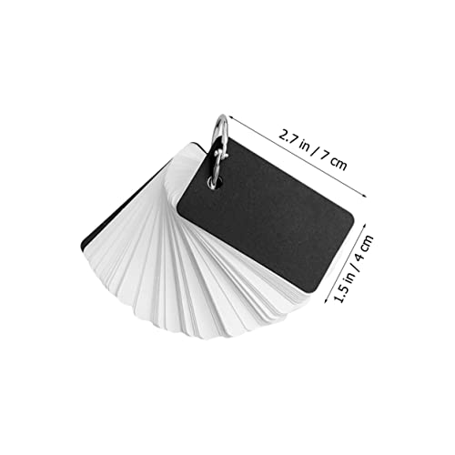 4pcs Blank Flashcards with Binder Ring Practical Memory Cards for Note Taking and Studying Loose-Leaf Notepads for DIY Projects Black and Kraft Paper Covers - size: 7.00X4.00X3.00CM