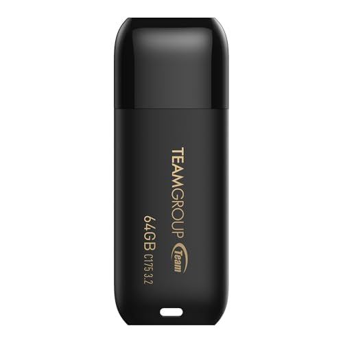 TEAMGROUP C175 64GB USB 3.2 Gen1(USB 3.1/3.0) Read100MB/s Flash Thumb Drive for Computer/Laptop Matte Black TC175364GB01 - size: 64GB