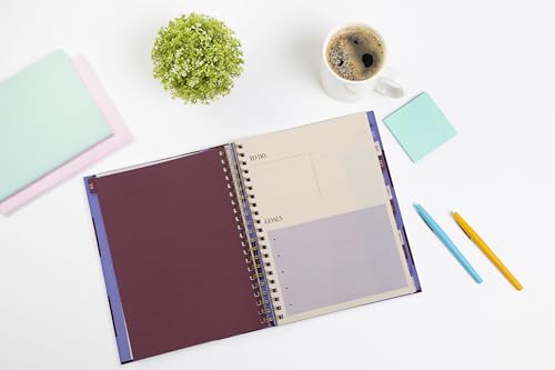 Pearhead 2026-2027 Academic Planner 12 Month (July 2026–June 2027), 9.5” x 11” Spiral Bound Hardcover with Monthly Tabs, Weekly & Monthly Layouts, Stickers, Goal Pages - color: Purple 2026 Academic Planner