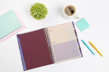 Pearhead 2026-2027 Academic Planner 12 Month (July 2026–June 2027), 9.5” x 11” Spiral Bound Hardcover with Monthly Tabs, Weekly & Monthly Layouts, Stickers, Goal Pages - color: Purple 2026 Academic Planner