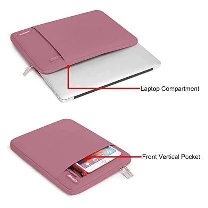 MOSISO Laptop Case 13.3 inch, 13-13.3 inch Laptop Sleeve Compatible with MacBook Air/Pro 13/Pro 14 M5 M4 M3 M2 M1, HP Dell ASUS Lenovo,Polyester Vertical Computer Sleeve Bag with Pocket, Dusty Rose - color: Dusty Rose, size: 13.3 inch
