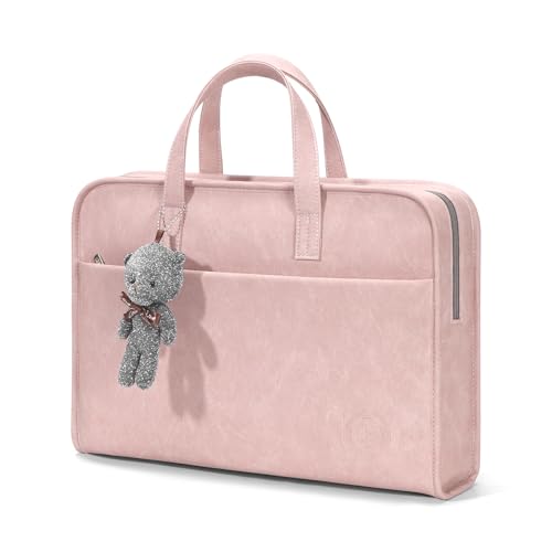 Protective Sleeve Case Bag Compatible with MacBook Pro 16 Inch, 15.6 inch, HP, Dell, Acer Aspire, Asus Notebook, Computer Bag with Shoulder Strap,Pocket,Handle, Pink - color: Pink, size: 15-16