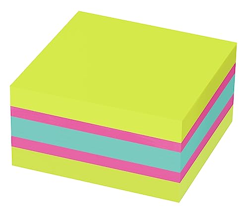Post-it Super Sticky Notes, 3 in x 3 in, 1 Cube, 2X the Sticking Power, Bright Colors, Recyclable (2027-SSGFA) (Pack of 2) - size: 3" x 3" (Pack of 2)
