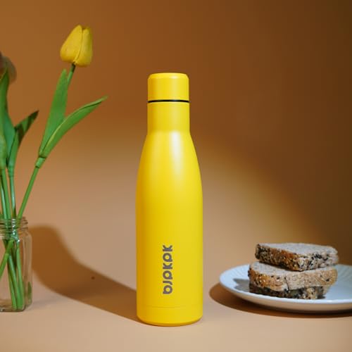 BJPKPK 12oz Water Bottles Stainless Steel Double Wall Vacuum Insulated Small Water Bottles for Travel,Yellow - color: Yellow, size: 12 Ounces
