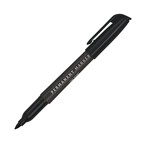 Office Depot 100% Recycled Permanent Markers, Fine Point, Black, Pack Of 12, OD88669