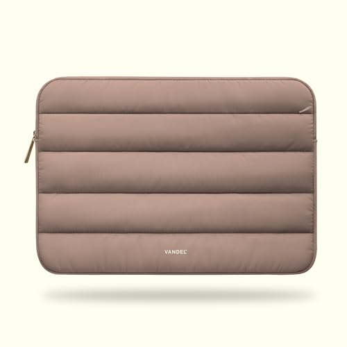 Vandel Puffy Laptop Sleeve Case for 13-14 inch Laptop Sleeve Bag Case 13.3 Inch with Zipper Pocket, Compatible with MacBook Air 13, Pro 14/13 iPad Pro 12.9, HP Dell ASUS, Computer Bag Cover - color: Latte
