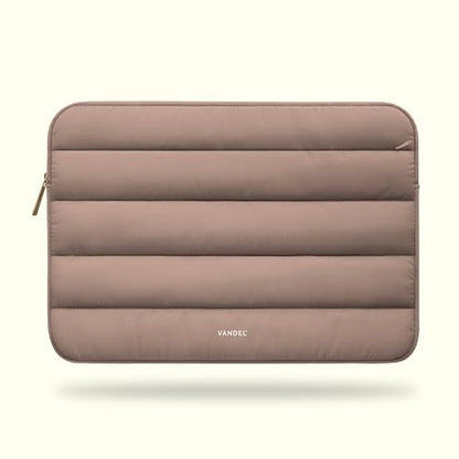 Vandel Puffy Laptop Sleeve Case for 13-14 inch Laptop Sleeve Bag Case 13.3 Inch with Zipper Pocket, Compatible with MacBook Air 13, Pro 14/13 iPad Pro 12.9, HP Dell ASUS, Computer Bag Cover - color: Latte