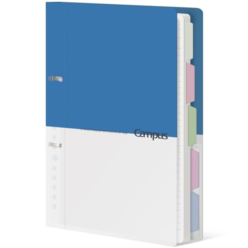 KOKUYO 5 Subject Spiral Notebook Journal, Campus 110 Sheets B5 Refillable Notebook with Dividers Tabs, 6mm Dot Lined Binder Notebook for Work School Note Taking. 9" x 10.5", Blue - color: Blue, size: B5