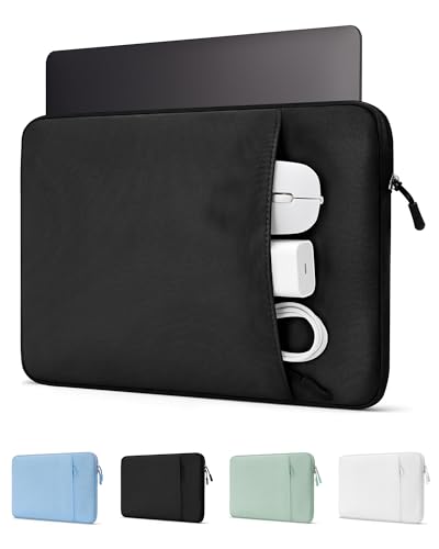 ProCase Laptop Sleeve 14" for MacBook Pro 14 Inch M5/M4/M3/M2/M1 2026-2021 | Slim Travel Sleeve with Soft Plush Lining & Large Front Pocket, Water-Resistant, Also Fit 14" HP Dell Lenovo ASUS Acer - color: Black, size: 14-inch