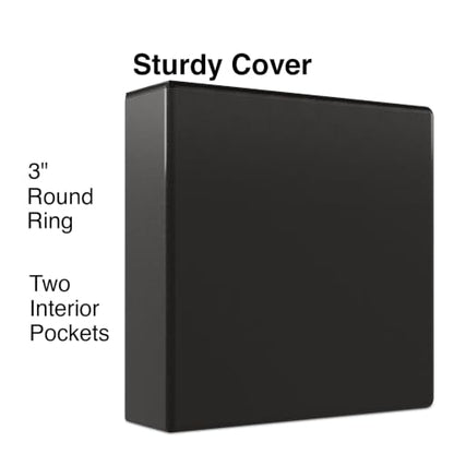 Staples 3" 3-Ring View Binder, Black, 4/Pack - color: Black, size: 4 Pack, style: 3'' Inch