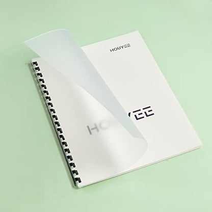 HOUYEE 20 Pack 15 Mil PVC Binding Presentation Covers, Frost Clear Report Covers, Letter Size, 8.5x11 Inches (15 Mil, 20P Frost Clear) - size: 15 Mil, 20P(frost clear)