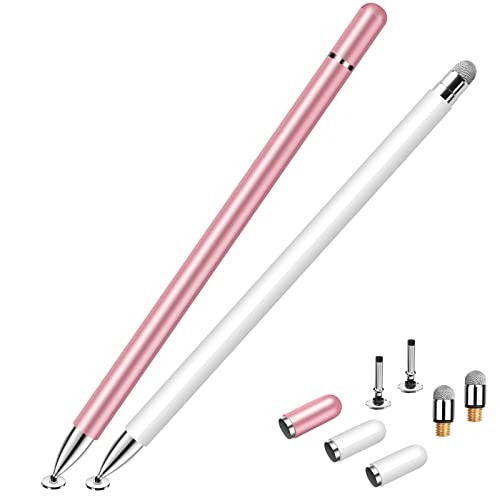 Stylus for iPad (2 Pcs), StylusHome Magnetic Disc Universal Stylus Pens Touch Screens for Apple/iPhone/Ipad pro/Mini/Air/Android/Microsoft/Surface All Capacitive Touch Screens - color: White/Rose Gold