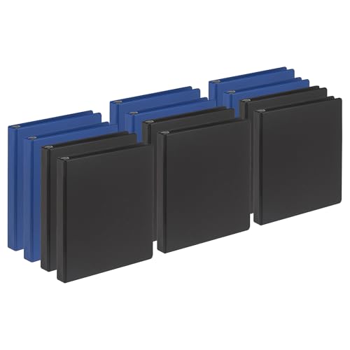 Samsill 1 Inch Document Storage Binder, 100% Recycled Chipboard, Round Ring, 3 Ring Binder, 12 Pack, Assorted - color: Assorted, size: 1 Inch, style: 12-Pack