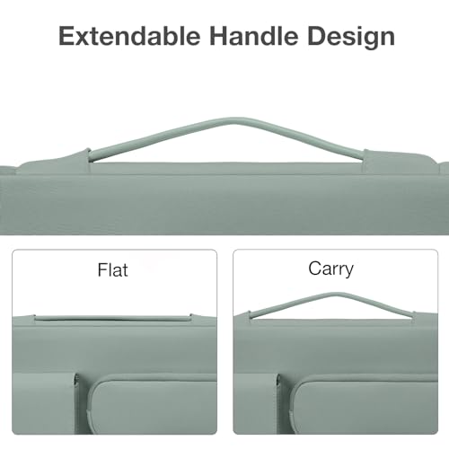 MOSISO 360 Protective Laptop Case 13 inch, Laptop Sleeve | Compatible with MacBook Air 13 inch 2026-2018/Neo/Pro 13, Side Open Bag with 2 Raised&1 Flapover Pockets, Antique Green - color: Antique Green, size: 13 inch