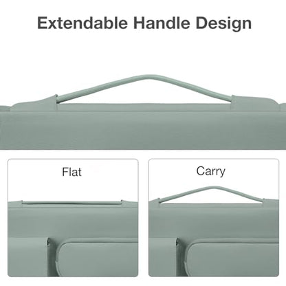 MOSISO 360 Protective Laptop Case 13 inch, Laptop Sleeve | Compatible with MacBook Air 13 inch 2026-2018/Neo/Pro 13, Side Open Bag with 2 Raised&1 Flapover Pockets, Antique Green - color: Antique Green, size: 13 inch