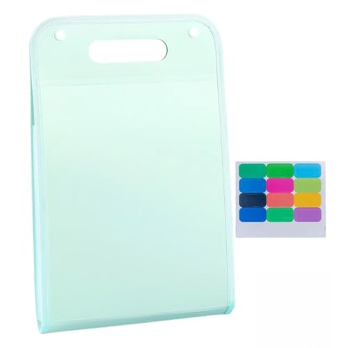Vertical Accordion File Folder,13 Pockets Expanding File Organize with Labels,A4 Letter Size Paper Document Receipt Organizer Accordion Filing Folder for Classroom, Home,Office.(Green) - color: Green