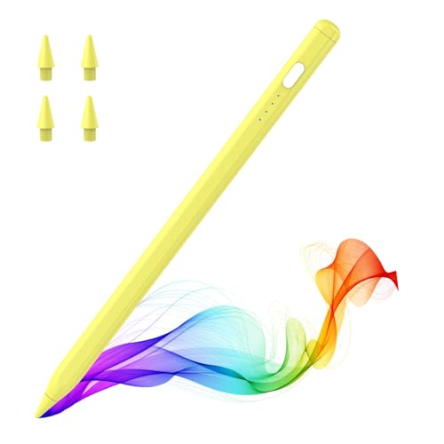 MoKo Pencil for iPad (A16) 11th 10th Gen, Stylus Pen for 2018-2026 Apple iPad 11/10/9/8/7/6/A16, Mini 7/6/5, Air M3/M2 11"/13"/5/4/3, Pro M4 13"/12.9"/11" Tilt Sensitivity, USB-C Fast Charging, Yellow - color: Yellow