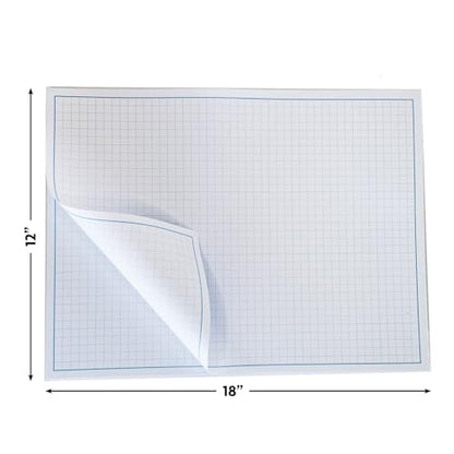 Reskid Blueprint and Graph Paper Pad - 50 Sheets Per Pad - 70lb Text - For Drawing, Designing, and More - Perfect Tool for Young Artists, Budding Designers, and Classroom Use (5, 12x18) - size: 12x18