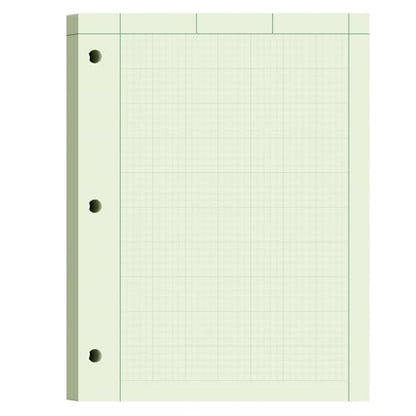 Engineering Paper 8.5 x 11, 100 Sheets Top Glue Binding Engineering Notebook, 5x5 Quad Ruled Graph Paper, 3-Hole Punched Engineering Computation Pad 8.5 x 11, Green Tint Engineering Paper Notebook - style: 1 Pack - 100 Sheets