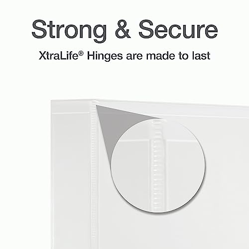 Cardinal 3 Ring Binder, 1.5 Inch Heavy Duty XtraLife Binder, Locking Slant-D Rings, Crack-Resistant Cover & Spine, ClearVue Covers, Holds 375 Sheets, PVC-Free, White (26310) - color: White, size: 1.5-Inch