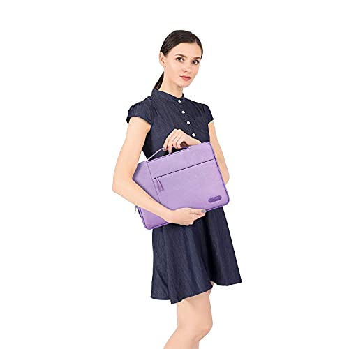 MOSISO Laptop Case 13.3 inch, 13-13.3 inch Laptop Sleeve with Handle Compatible with MacBook Air/Pro 13/Pro 14 M5 M4 M3 M2 M1,HP Dell ASUS Lenovo, Polyester Multifunctional Computer Bag, Purple - color: Purple, size: 13.3 inch