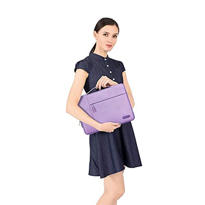 MOSISO Laptop Case 13.3 inch, 13.3 inch Laptop Sleeve with Handle | Compatible with MacBook Air/Pro 13/Pro 14, HP Dell ASUS Lenovo, Polyester Multifunctional Computer Bag, Purple - color: Purple, size: 13.3 inch