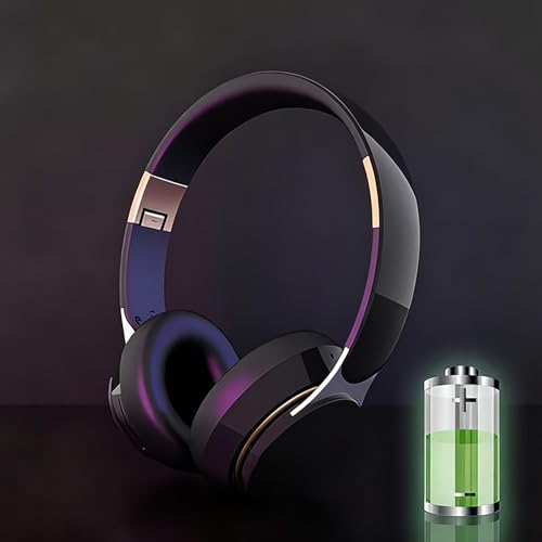 Wireless Bluetooth Headphones, Foldable Over-Ear Headphones with Microphone, Compatible with Phones, Laptops and Tablets, Suitable for School, Travel and Gaming (RED) - color: RED