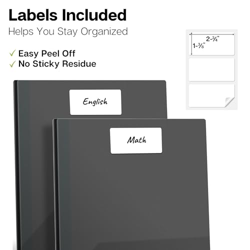 Dunwell Plastic Folders with 3 Prongs, (2 Pack, Black), 2-Pocket Folders with Fasteners, Durable Acid-Free Poly for Long Term Use, Includes Labels - color: Black, size: 2 Pack