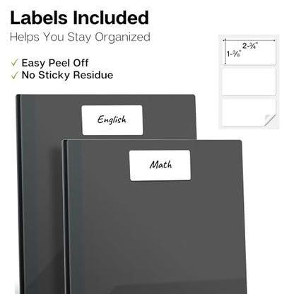 Dunwell Plastic Folders with 3 Prongs, (2 Pack, Black), 2-Pocket Folders with Fasteners, Durable Acid-Free Poly for Long Term Use, Includes Labels - color: Black, size: 2 Pack