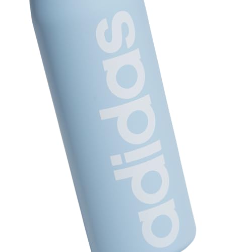 adidas Stainless Steel Metal Water Bottle 20 oz (600 mL) Straw Lid - color: Clear Sky Blue/Pulse Blue/White