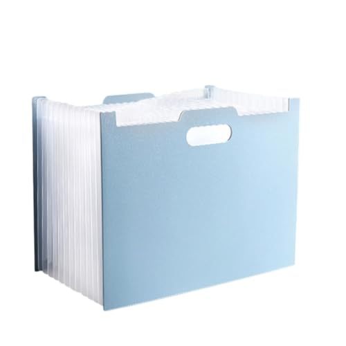 13 Pockets Accordion File Organizer Desktop Expanding File Folders for Paper Receipts, Bills&Taxes Organizer, A4/Letter Size Accordion Document Organizer, Portable Folder for School Office Home (blue)