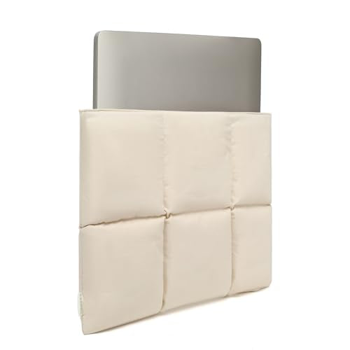 KAYOND Puffy Laptop Sleeve 15inch 16 inch, Pillow Shape Laptop Sleeve, Compatible MacBook Air 15 in M4 2025 & MacBook Pro 16 in M4 2024,Off White - color: Off White, size: For 15"-16" MBA/MAP M4 M3 M2 M1