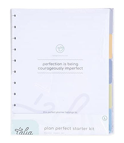Talia Discbound Notebook - Discbound Starter Kit, Letter Set - includes 100 Sheets of Narrow Ruled, 5 Tab Dividers, 1 Pocket - color: Discbound Starter Kit, size: Letter Set