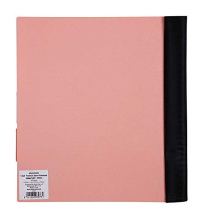 Mintra Office Durable PREMIUM Spiral Notebook, ((Salmon, 5 Subject (8.5in x 11in)), Fabric Covered Coils, No Snags, College Ruled, Adjustable PocketDividers, Ruler, Organization, School - color: Salmon, size: 5 Subject (8.5in x 11in)