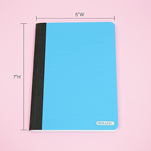 BAZIC PRODUCTS Poly Cover Personal Composition Notebook, 5 x 7 in, 8 Titles | 80 college-ruled sheets (160 pages), sewn binding, Compact for notes - size: 8-Pack