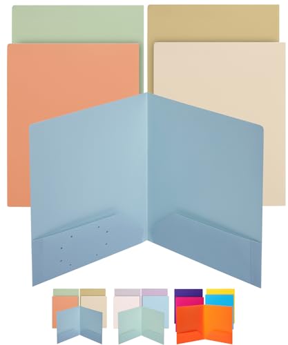 Mr. Pen- Plastic Folders with Pockets, 5 pcs | Aesthetic File Folder with Business Card Slot, 2-Pocket Folder, Back to School, Office, Filing Supplies - color: Vintage Colors, size: 5 Pack