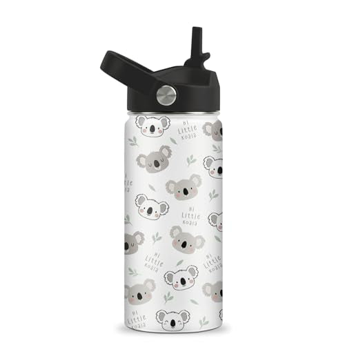 Koala Gifts for Kids - 16oz Koala Water Bottle with Straw Lid - Koalas Stainless Steel Kids Insulated Cup for School, Sports, Travel Tumbler for Koalas Lovers, Girls, Boys - color: Koala01, size: 16 Ounces