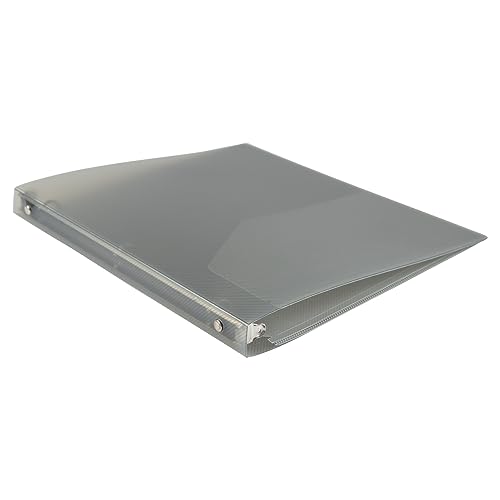 JAM PAPER Plastic 0.5 inch Binder - Smoke Grey 3 Ring Binder - Sold Individually - color: Smoke, size: 0.5 inch